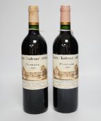 Two bottles of Vieux Chateau Certan Grand Vin Pomerol 2000***CONDITION REPORT***PLEASE NOTE:-