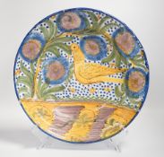 A Spanish polychrome maiolica charger from, 19th century, possibly Valencia, 33cm diameter***