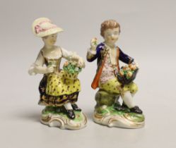 A pair of 19th century Derby porcelain figures, 13cm***CONDITION REPORT***PLEASE NOTE:-