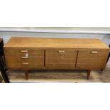 A mid century Scandinavian 'Gyros' teak sideboard, length 180cm, depth 44cm, height 73cm***CONDITION