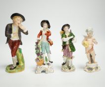A group of 19th century and later porcelain figurines including Sitzendorf, 18cm high***CONDITION