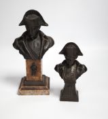 Two spelter busts of Napoleon, tallest 24cm high***CONDITION REPORT***PLEASE NOTE:- Prospective