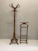 A beech bentwood coat stand, height 182cm together with a dumb valet***CONDITION REPORT***PLEASE