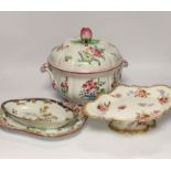 A group of floral ceramics comprising Spode, Limoges and Hammersley, largest 29cm wide***CONDITION