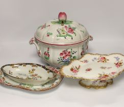 A group of floral ceramics comprising Spode, Limoges and Hammersley, largest 29cm wide***CONDITION