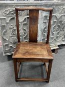 A 20th century Chinese hongmu side chair, width 53cm, depth 42cm, height 101cm***CONDITION