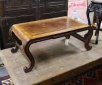 A 19th century Chinese hongmu kang table, width 92cm, depth 50cm, height 37cm***CONDITION REPORT***