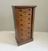 A late Victorian mahogany Wellington chest, width 51cm, depth 34cm, height 104cm***CONDITION
