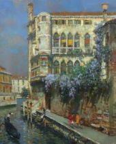 Luigi Lanza (Italian, b.1860), oil on canvas, Venetian canal scene, signed 70 x 58cm***CONDITION