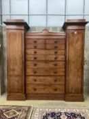 A Victorian mahogany Beaconsfield wardrobe, width 230cm, depth 66cm, height 226cm***CONDITION