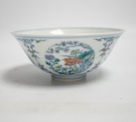 A Chinese Doucai bowl, 13.5cm***CONDITION REPORT***PLEASE NOTE:- Prospective buyers are strongly