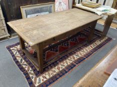 A 19th century French rectangular oak farmhouse table, length 180cm, depth 81cm, height 71cm***