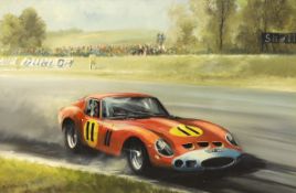 Dion Pears (1929-1985), oil on canvas, Ferrari 250 GTO, signed, 75 x 49cm***CONDITION REPORT***