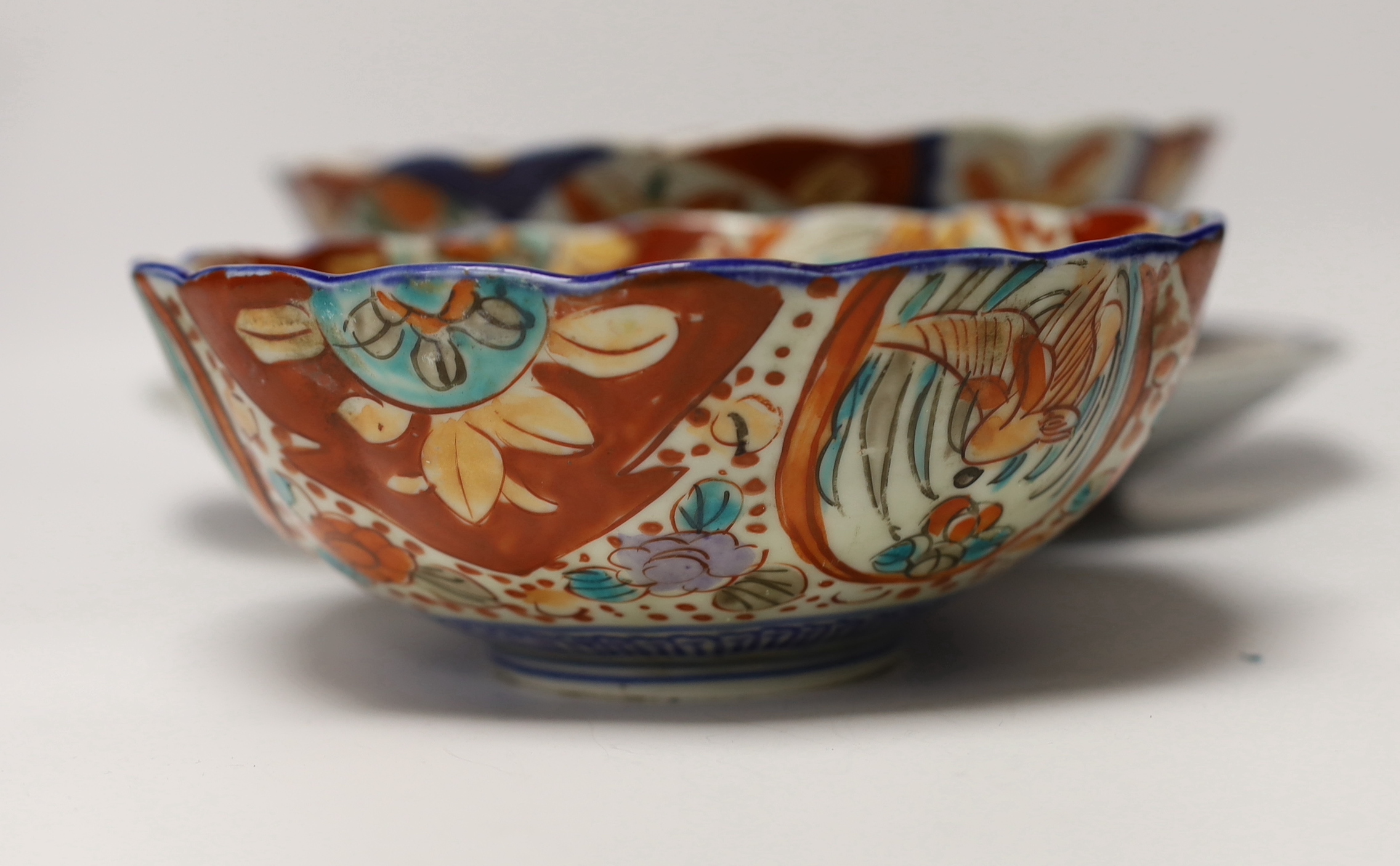 A group of Japanese Imari and kutani together with a Worcester blue and white saucer and a Chinese - Image 4 of 8