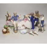 A group of Bing & Grondahl, Doulton etc figures, tallest 22cm***CONDITION REPORT***PLEASE NOTE:-