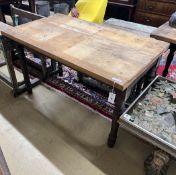 A rectangular Victorian style pine kitchen table, width 119cm, depth 67cm, height 75cm***CONDITION