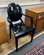 A Philip Stark 'Ghost' chair, width 54cm, depth 42cm, height 93cm***CONDITION REPORT***PLEASE NOTE:-