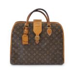 A Vintage Louis Vuitton satchel briefcase in monogram canvas fabric and tan leather, width 41cm,