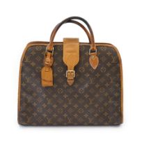 A Vintage Louis Vuitton satchel briefcase in monogram canvas fabric and tan leather, width 41cm,