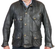 A vintage Barbour waxed motorcycle jacket, Style PN69, size 40***CONDITION REPORT***Light wear