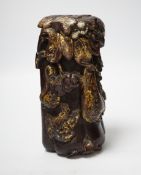A Chinese lacquered wood fruit carving, late Qing dynasty, 20cm high***CONDITION REPORT***PLEASE