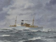 Ingu Sorensen, oil on canvas board, Steam yacht 'Horsa' at sea, signed and dated 1935, 51 x 68cm***