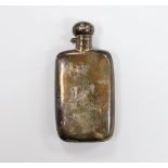 A late Victorian silver hip flask, Charles Boyton, London, 1900, 13.1cm, 3oz.