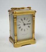A Mappin & Webb brass carriage clock, 11cm high