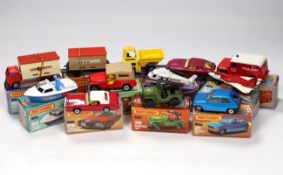 Twelve boxed Matchbox Superfast 1-75 New series diecast vehicles, Including: 21; Renault 5TL, 25;
