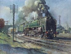 After Terence Cuneo (1907-1996) colour print, 'Evening Star - End of an Era', James Haworth and