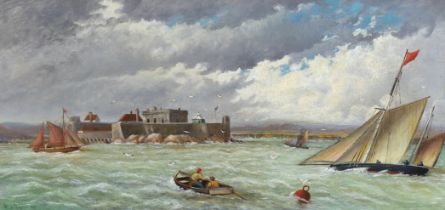 Harry Musgrave (1854-1935) 'Stokes Bay, Off Gosport, Hants', oil on canvas signed and dated 1892, 29