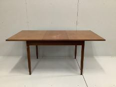 A mid century White & Newton teak extending table, length 167cm extended, depth 84cm, height 72cm