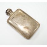 A George V silver hip flask, Neal & Neal, London, 1916, 12.8cm.