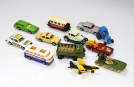 Twelve boxed Matchbox Superfast 1-75 New series diecast vehicles, Including: 2; S-2 Jet, 9; Ford R/