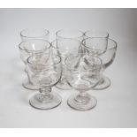 Eight assorted Victorian glass rummers, tallest 12.5cm high