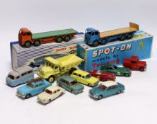 A quantity of Dinky Toys and Tri-ang Spot-On die cast vehicles (14) Including twelve Dinky Toys;