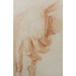 Attributed to Giovanni Battista Cipriani (Italian, 1727-1785), sanguine pencil, Study of a hand,