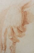 Attributed to Giovanni Battista Cipriani (Italian, 1727-1785), sanguine pencil, Study of a hand,