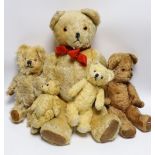 A Terry's bear, c.1930's, 66cm, together with four small bears, in good original condition (5)