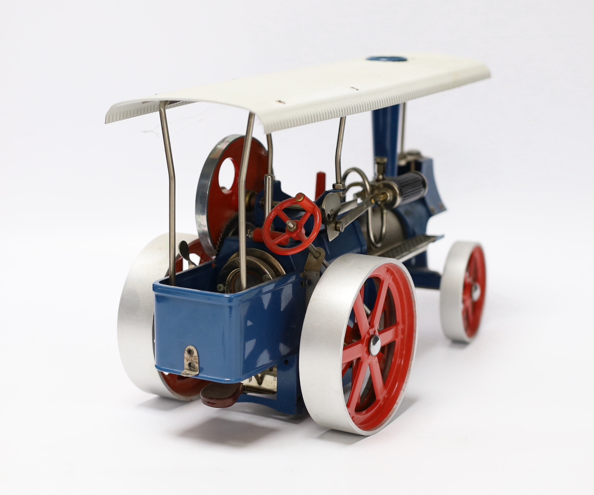 A boxed Wilesco ‘Old Smoky’ live steam traction engine (D40) and two accessories; a circular saw ( - Image 3 of 5