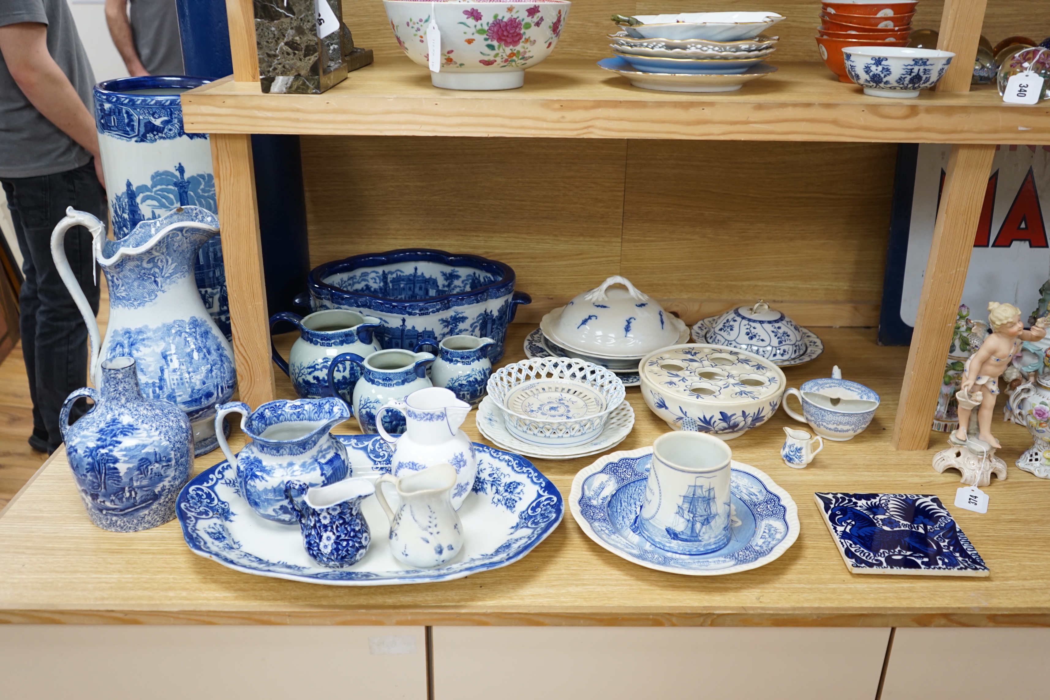A group of mostly British blue and white pottery including Coalport, Minton, Copenhagen etc, - Image 2 of 5