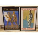 Two Liberal Party propaganda posters, 'To end slack times, vote Liberal' and 'Vote Liberal and Start