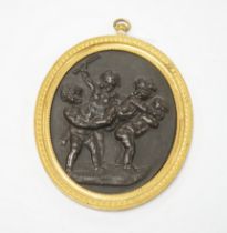 After Claude Michel Clodion (French, 1738-1814), a bronze ormolu framed plaque, 15cm high
