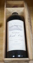 A 1982 Cahors Chateau de Haute-Serre, 6 litre bottle of red wine, in case, 52.5cm