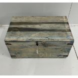 A Victorian style painted pine trunk, width 74cm, depth 44cm, height 37cm