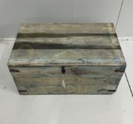 A Victorian style painted pine trunk, width 74cm, depth 44cm, height 37cm