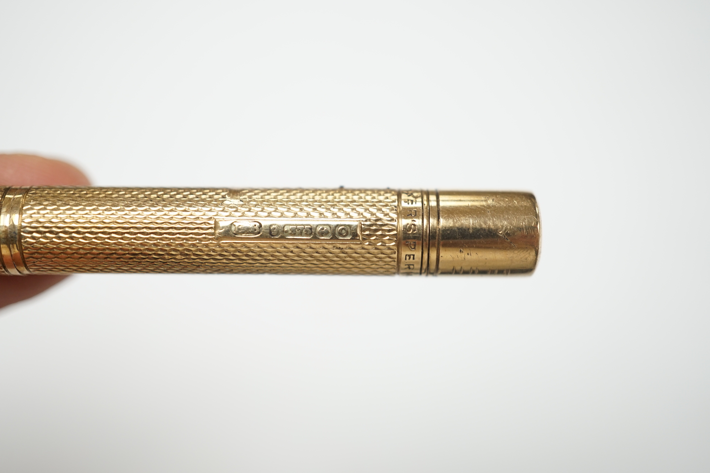 A 9ct gold cased Edward Baker pencil, Birmingham hallmarks - Image 2 of 2