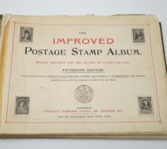 A collection of stamps in two improved albums including Great Britain 1910-15 £1 used , Seahorse £