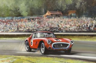 Dion Pears (1929-1985) oil on canvas, 'Ferrari 250 SWB, 1961 Tourist Trophy', signed, inscribed