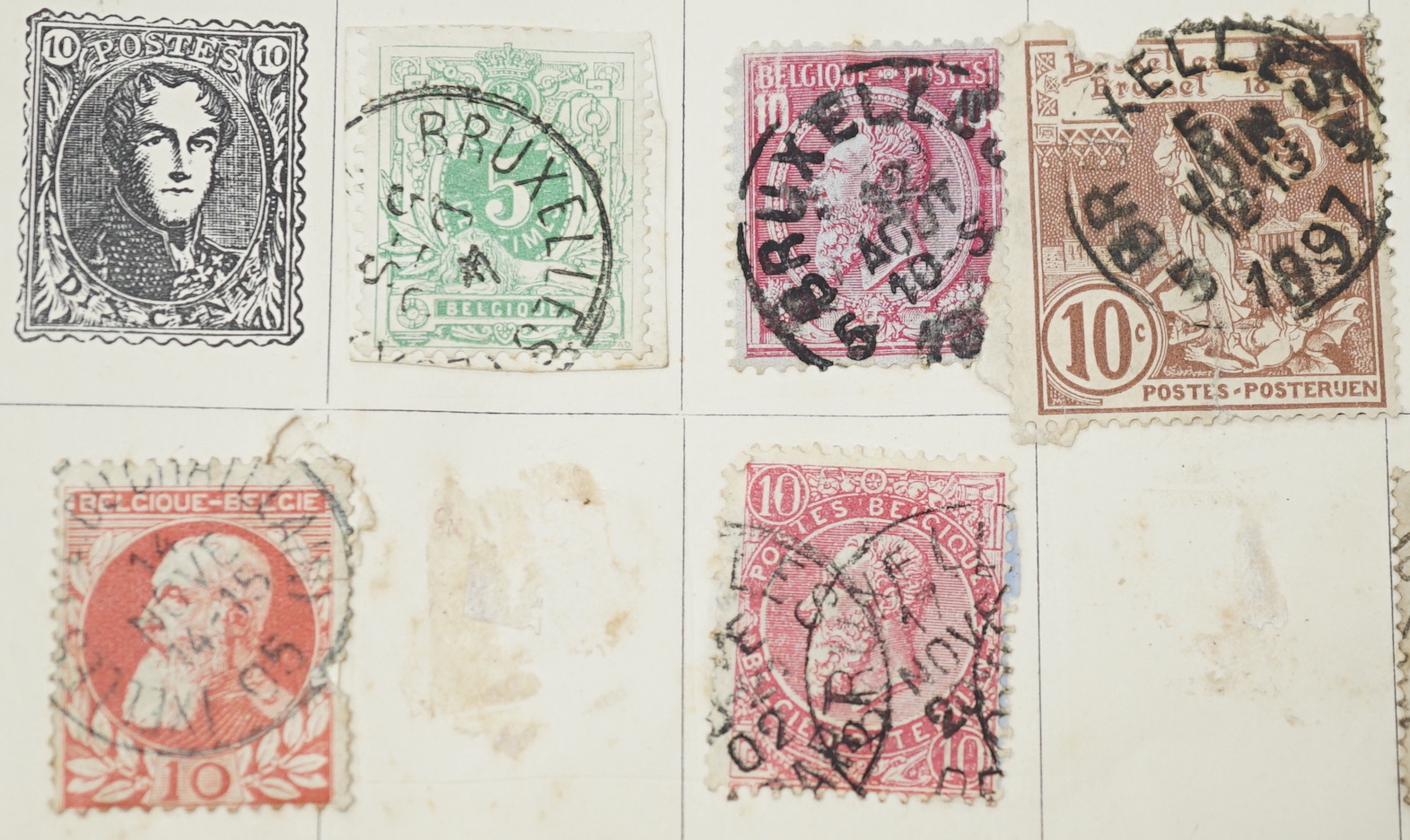 A collection of stamps in two improved albums including Great Britain 1910-15 £1 used , Seahorse £ - Image 2 of 4